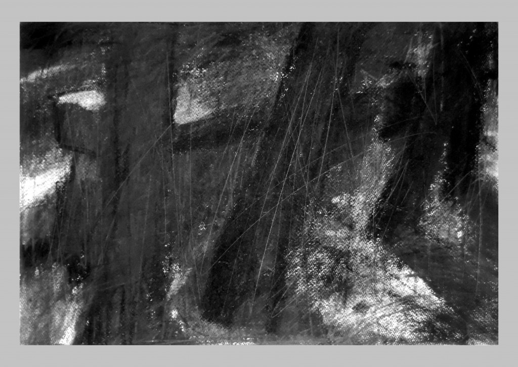 Arles,Les Alyscamps,szén,papir,32x46,6 cm. 2014
